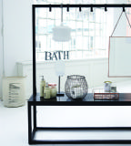 Industrial Iron and Wood Bench Rack